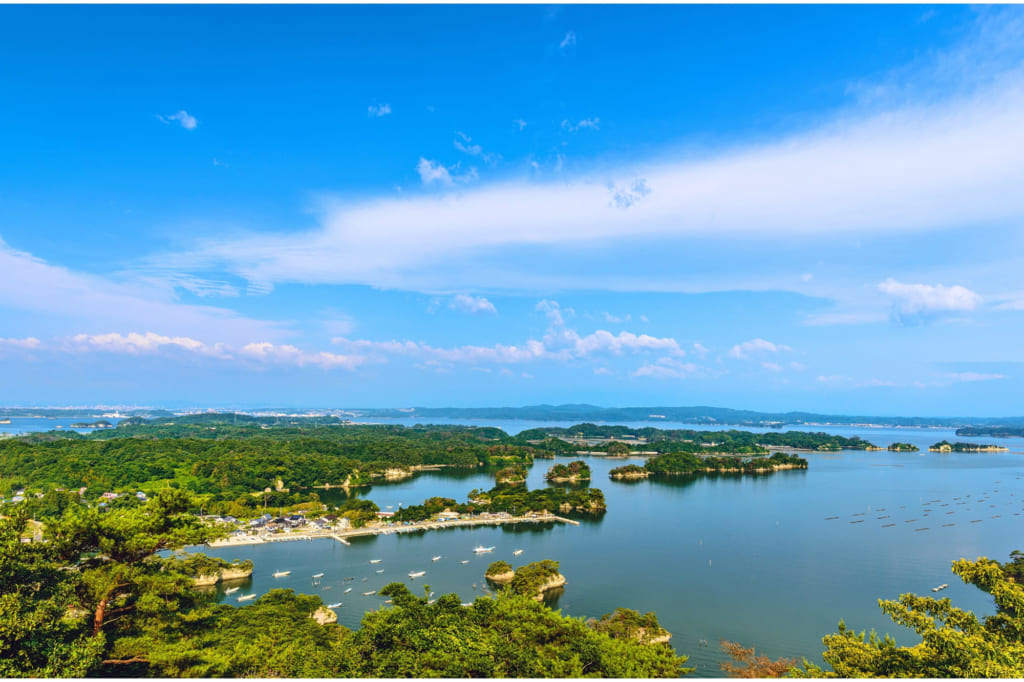 牡蠣が育つ松島湾の景色