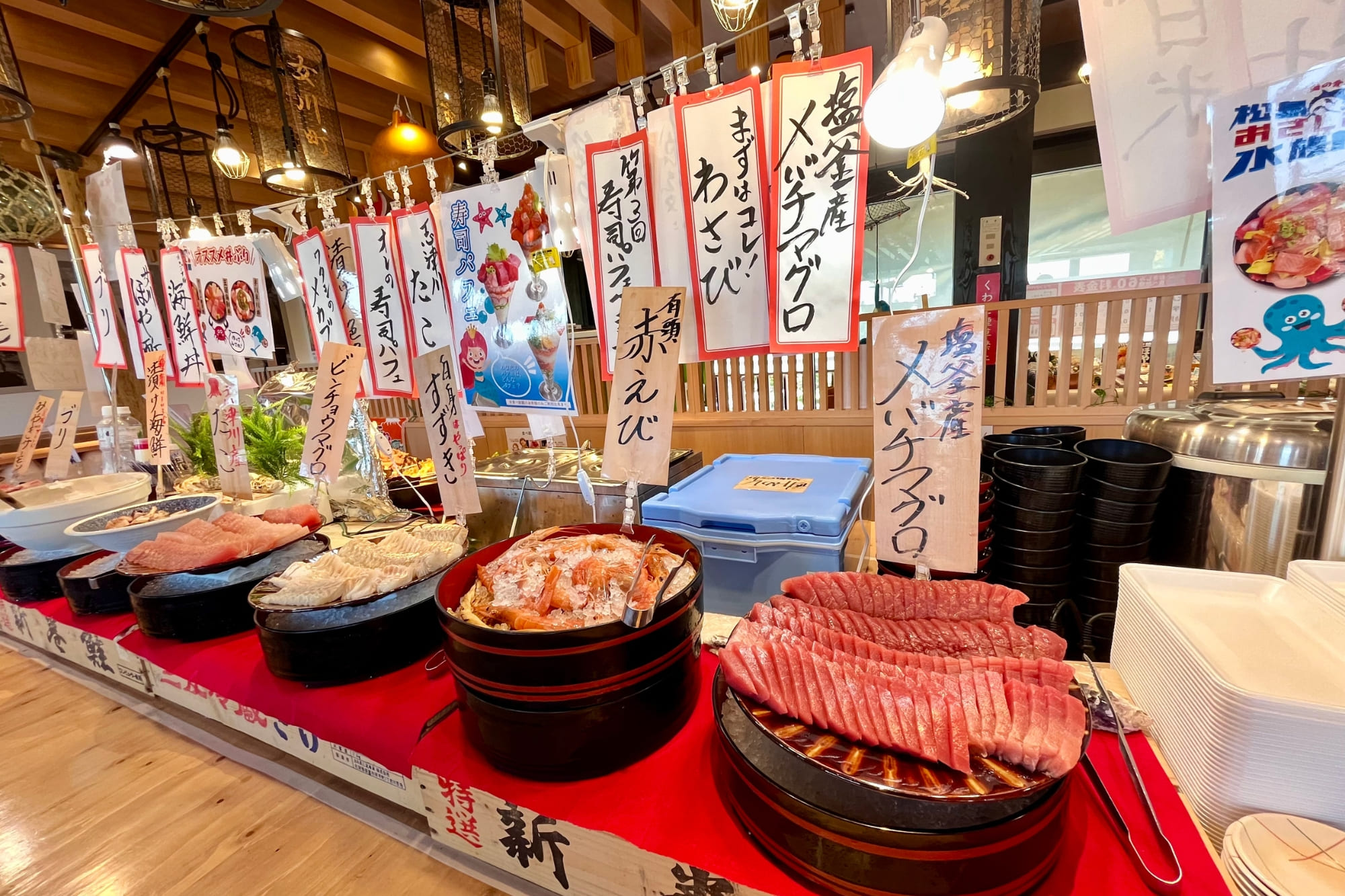 松島おさしみ水族館の海鮮食べ放題